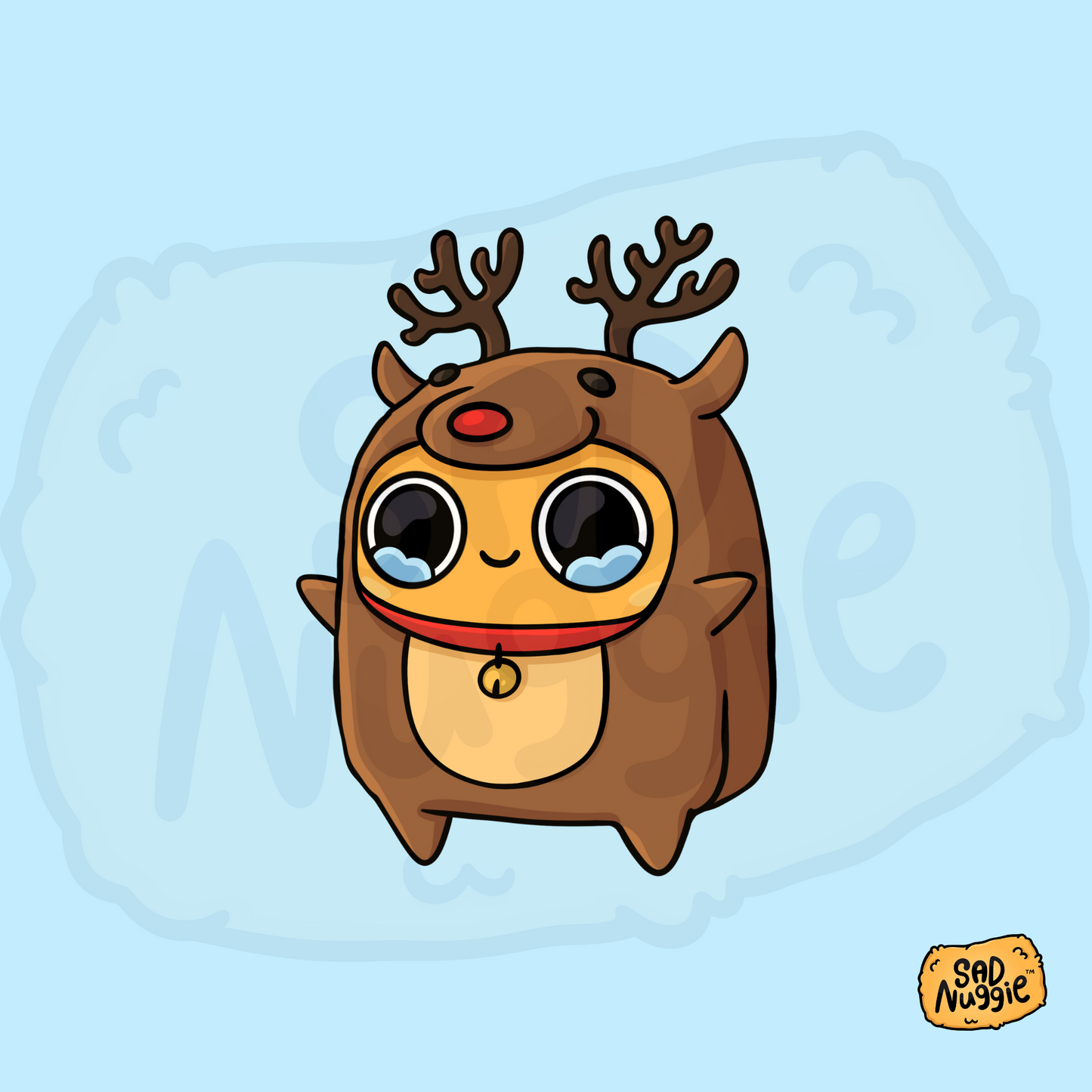 Sad Nuggie Reindeer Sticker