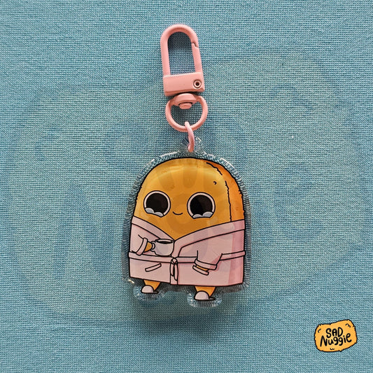 Sad Nuggie Bathrobe Epoxy Keychain