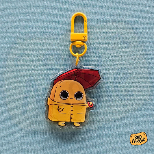 Sad Nuggie Raincoat Epoxy Keychain