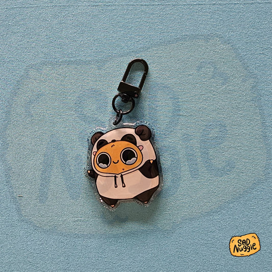 Sad Nuggie Panda Epoxy Keychain