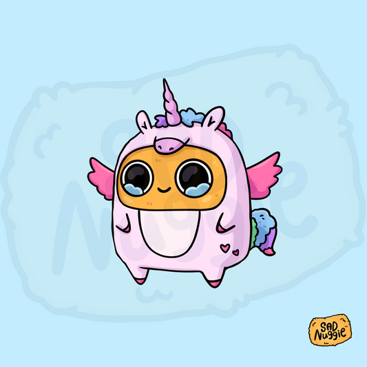 Sad Nuggie Unicorn Sticker