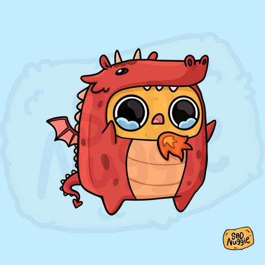 Dragon Sad Nuggie Aufkleber