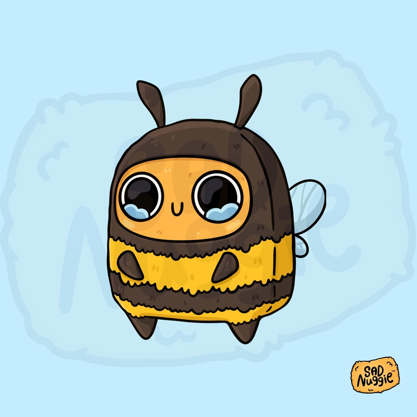 Sad Nuggie Bumble Bee Sticker