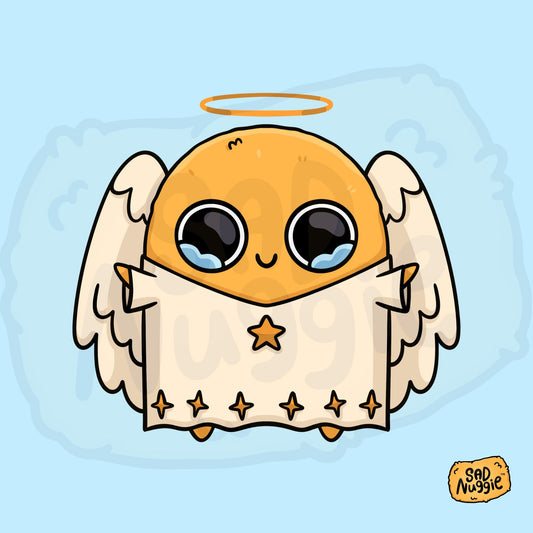 Sad Nuggie Angel Sticker