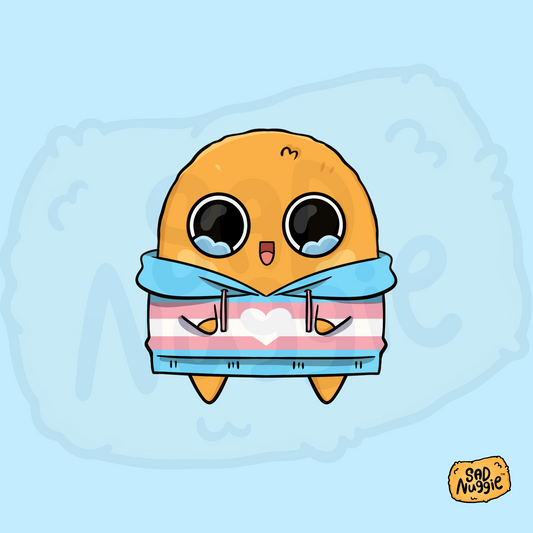 Sad Nuggie Trans Hoodie Sticker