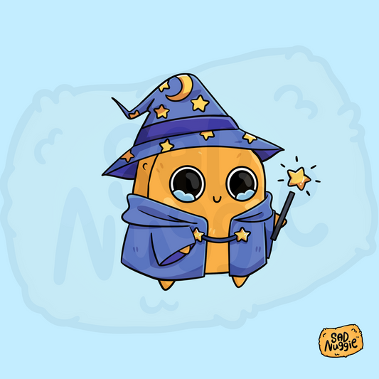 Sad Nuggie Magical Wizard Sticker