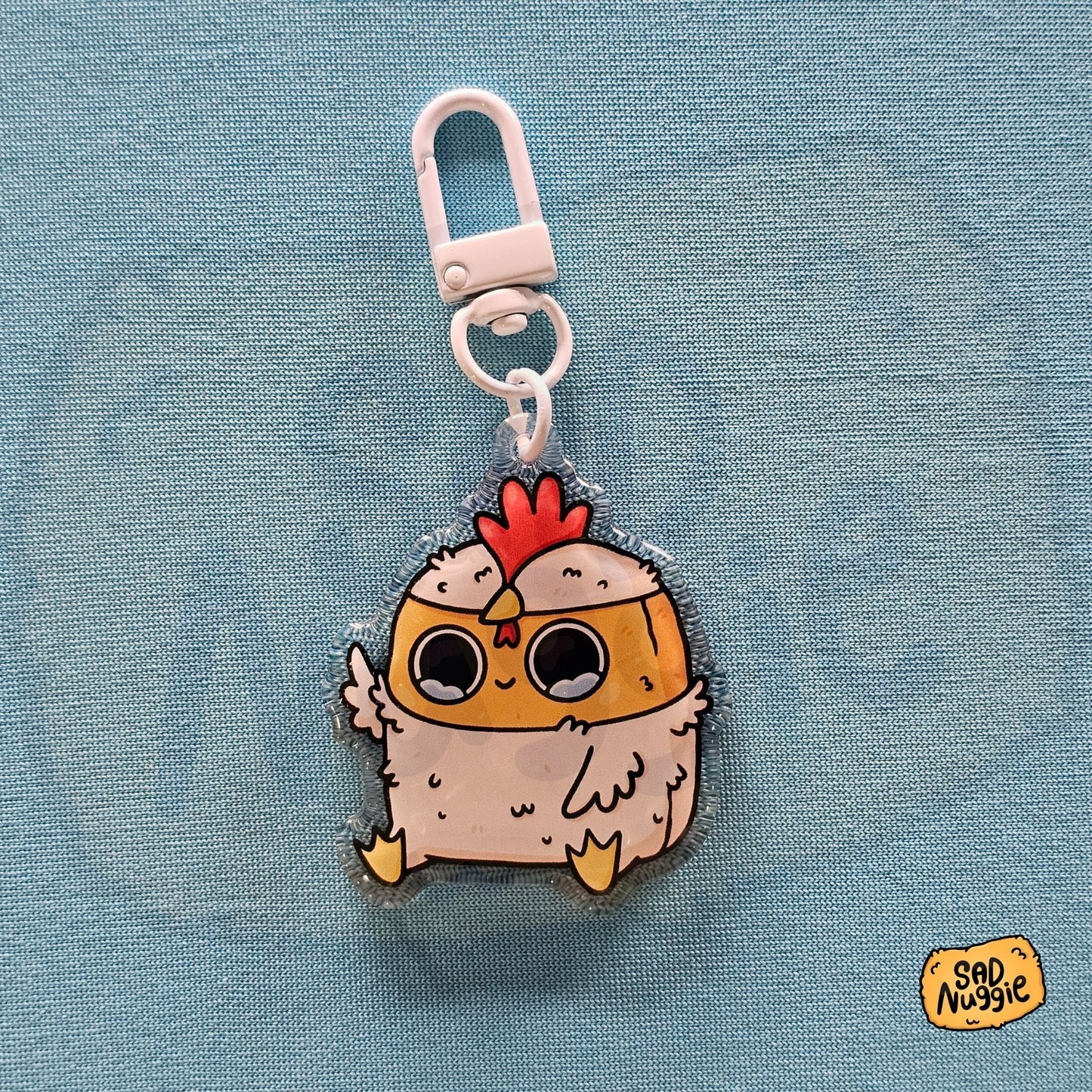 Sad Nuggie Chicken Epoxy Keychain