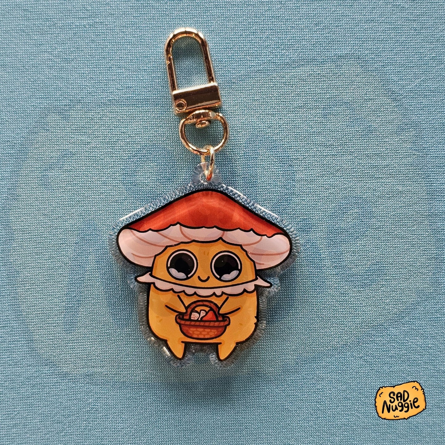 Sad Nuggie Mushroom Epoxy Keychain