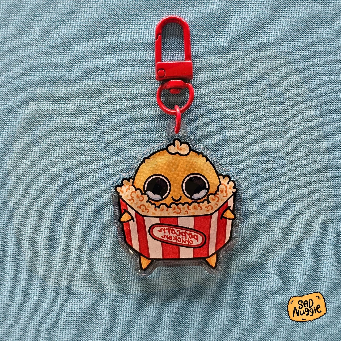 Sad Nuggie Popcorn Chicken Epoxy Keychain