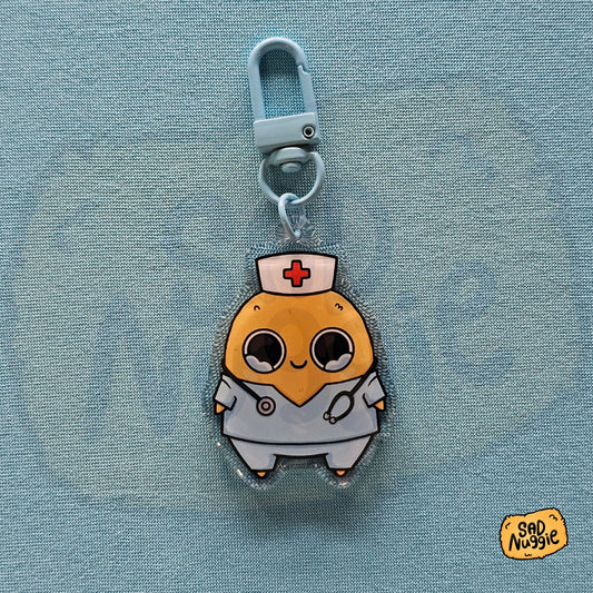 Sad Nuggie Nurse Epoxy Keychain