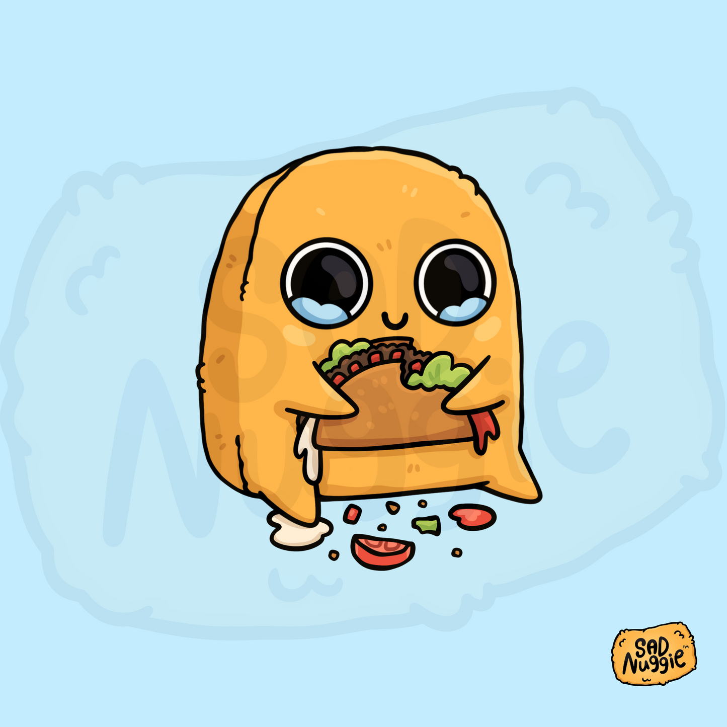 Sad Nuggie Taco Sticker