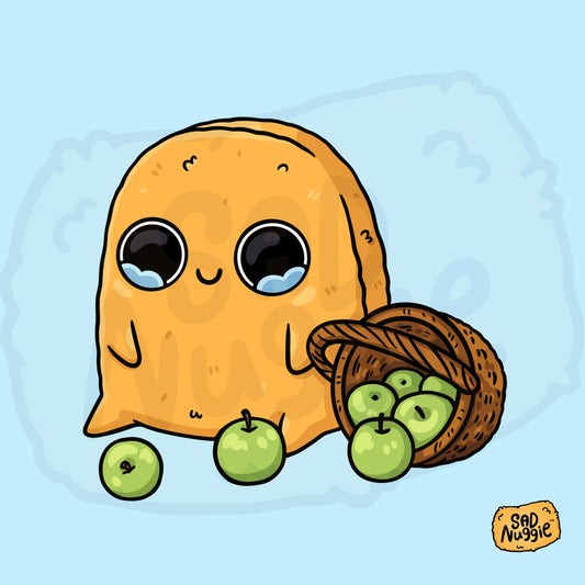 Sad Nuggie Apple Basket Sticker