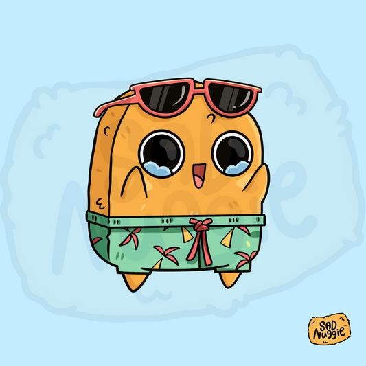 Sad Nuggie Swim Shorts Sticker