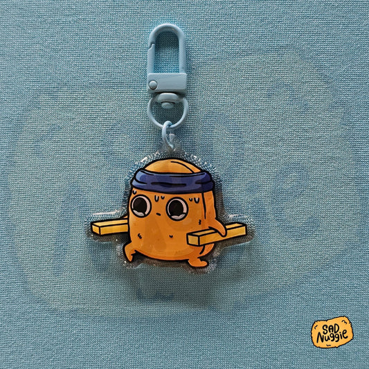 Sad Nuggie Workout Epoxy Keychain