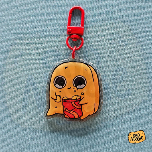 Sad Nuggie Chips Scroll Epoxy Keychain