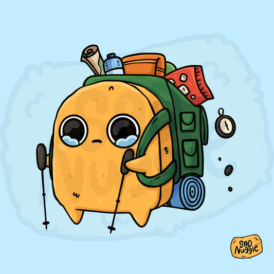 Sad Nuggie Hiking Sticker