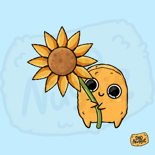 Fleur de soleil triste Nuggie Sticker