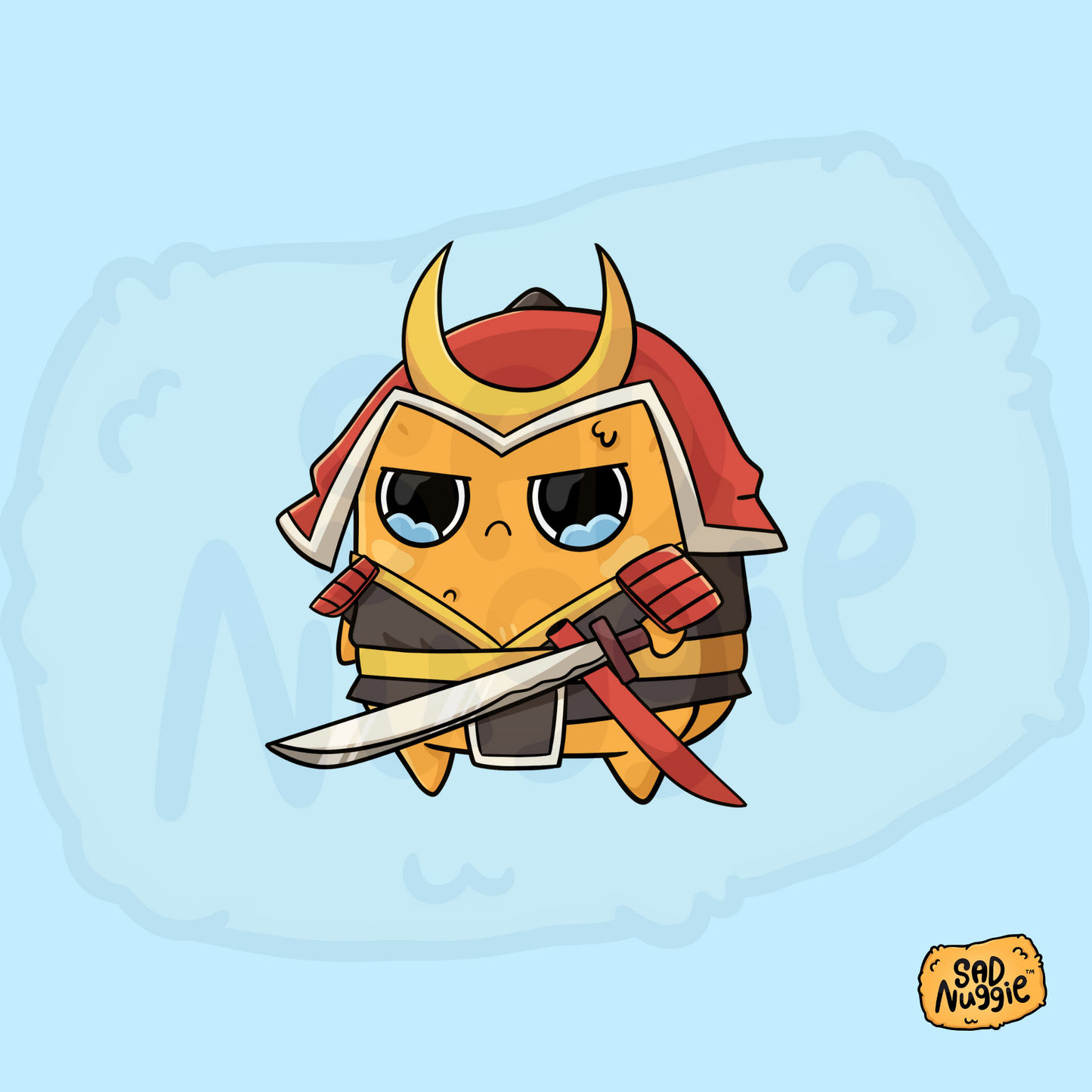 Sad Nuggie Samurai Sticker