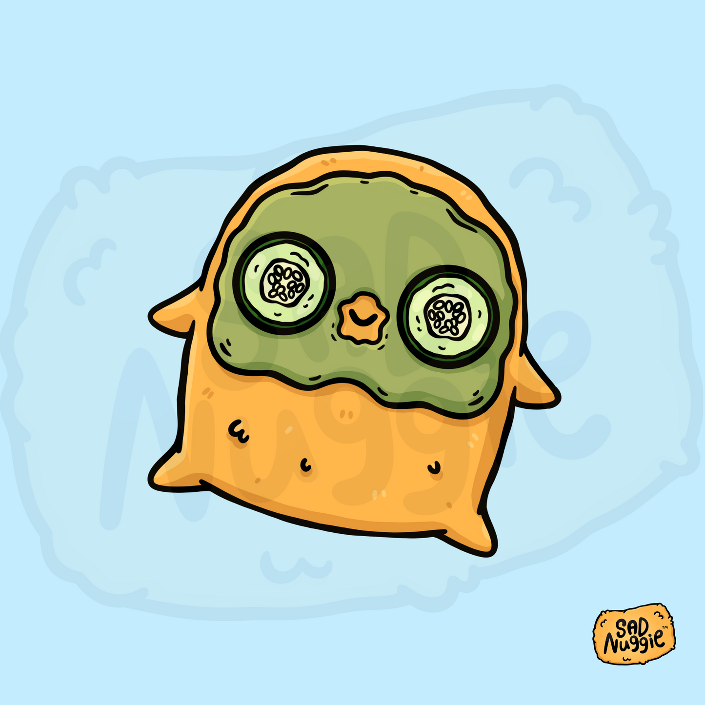 Sad Nuggie Face Mask Sticker