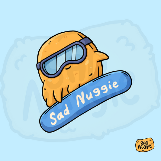 Sad Nuggie Snowboarding Sticker