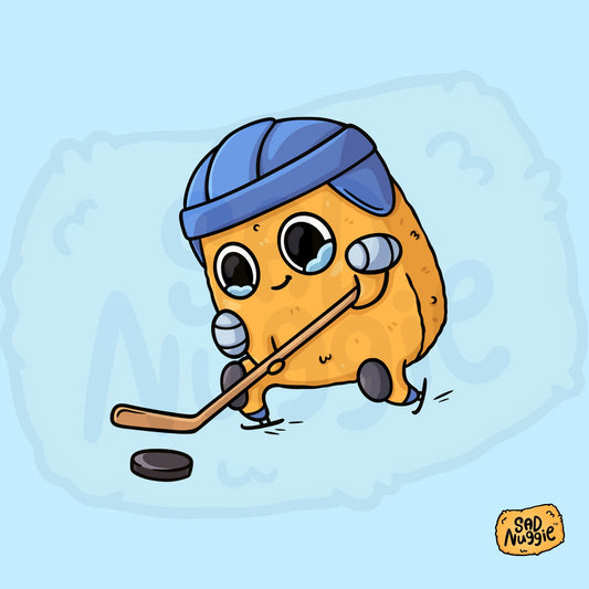 Sad Nuggie Hockey Sticker