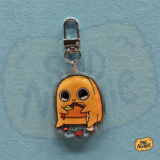 Sad Nuggie Taco Epoxy Keychain