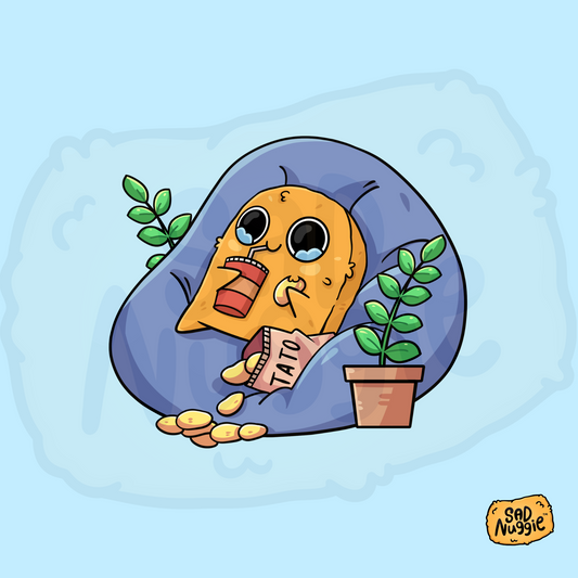 Sad Nuggie Bean Bag Sticker