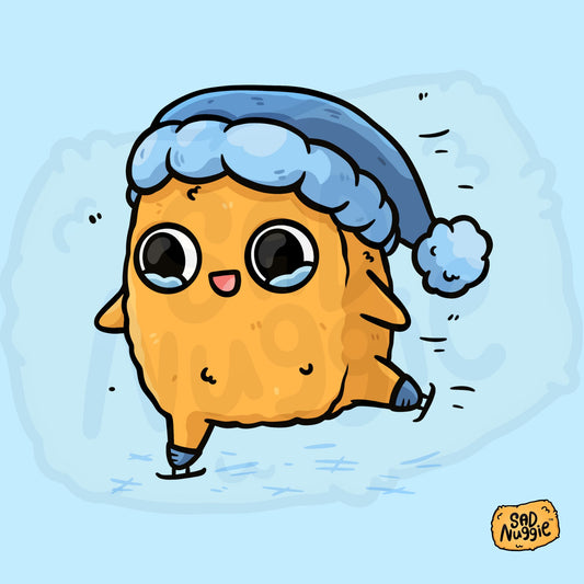 Sad Nuggie Ice Skating Sticker