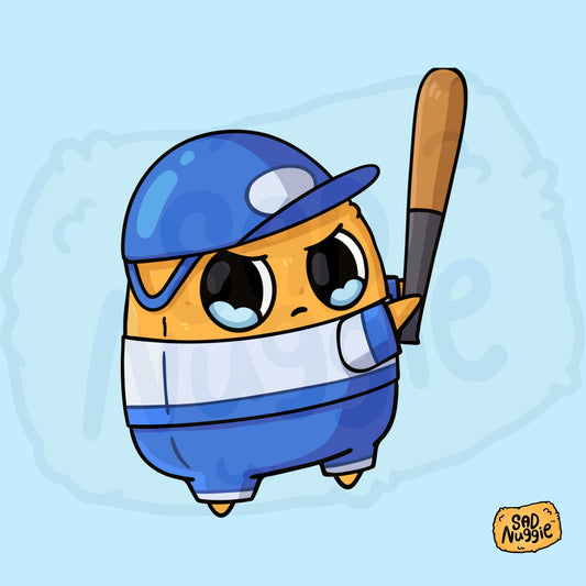 Sad Nuggie Baseball Sticker