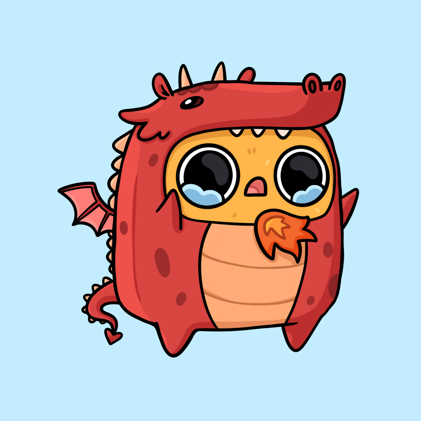 Dragon Sad Nuggie Sticker