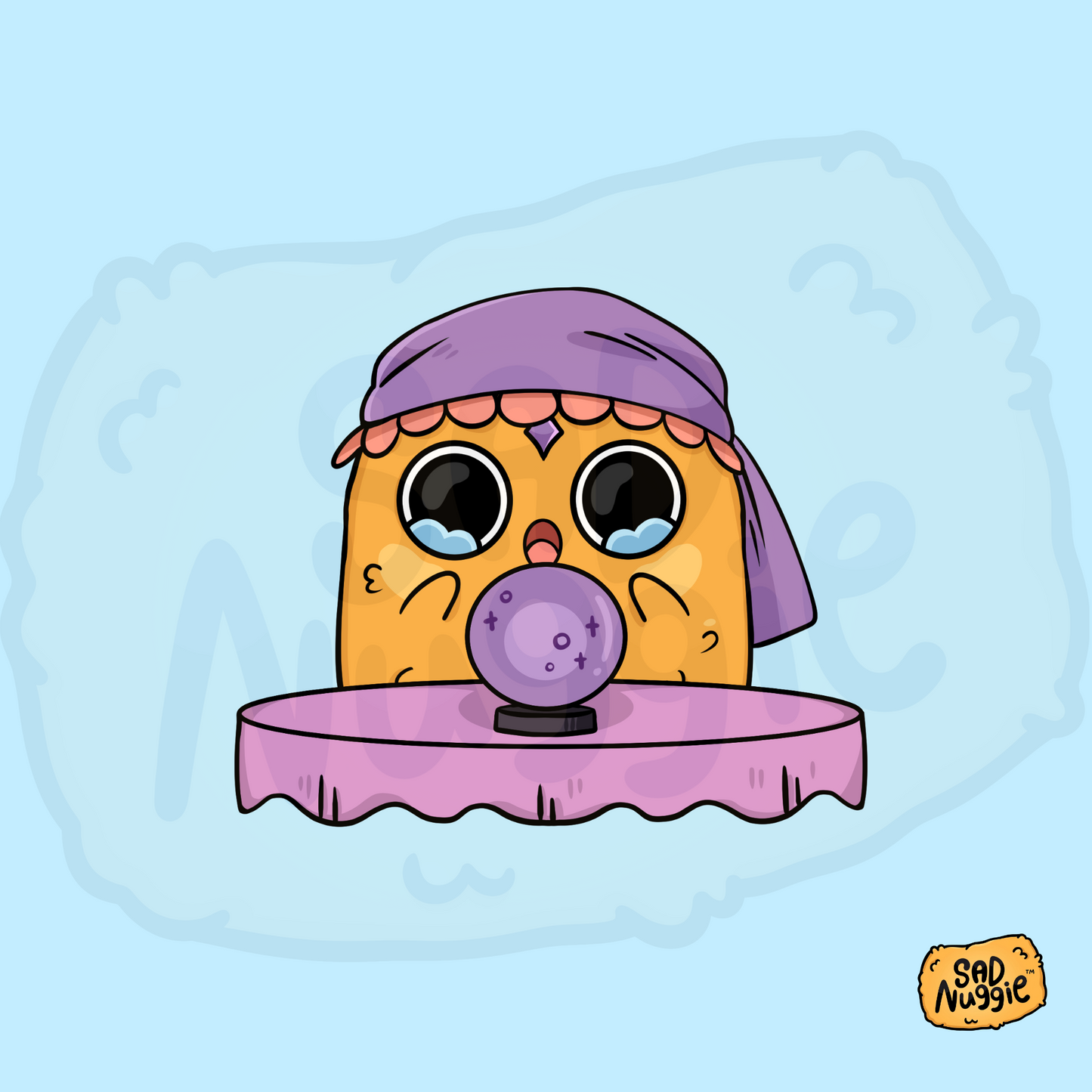 Sad Nuggie Fortune Teller Sticker