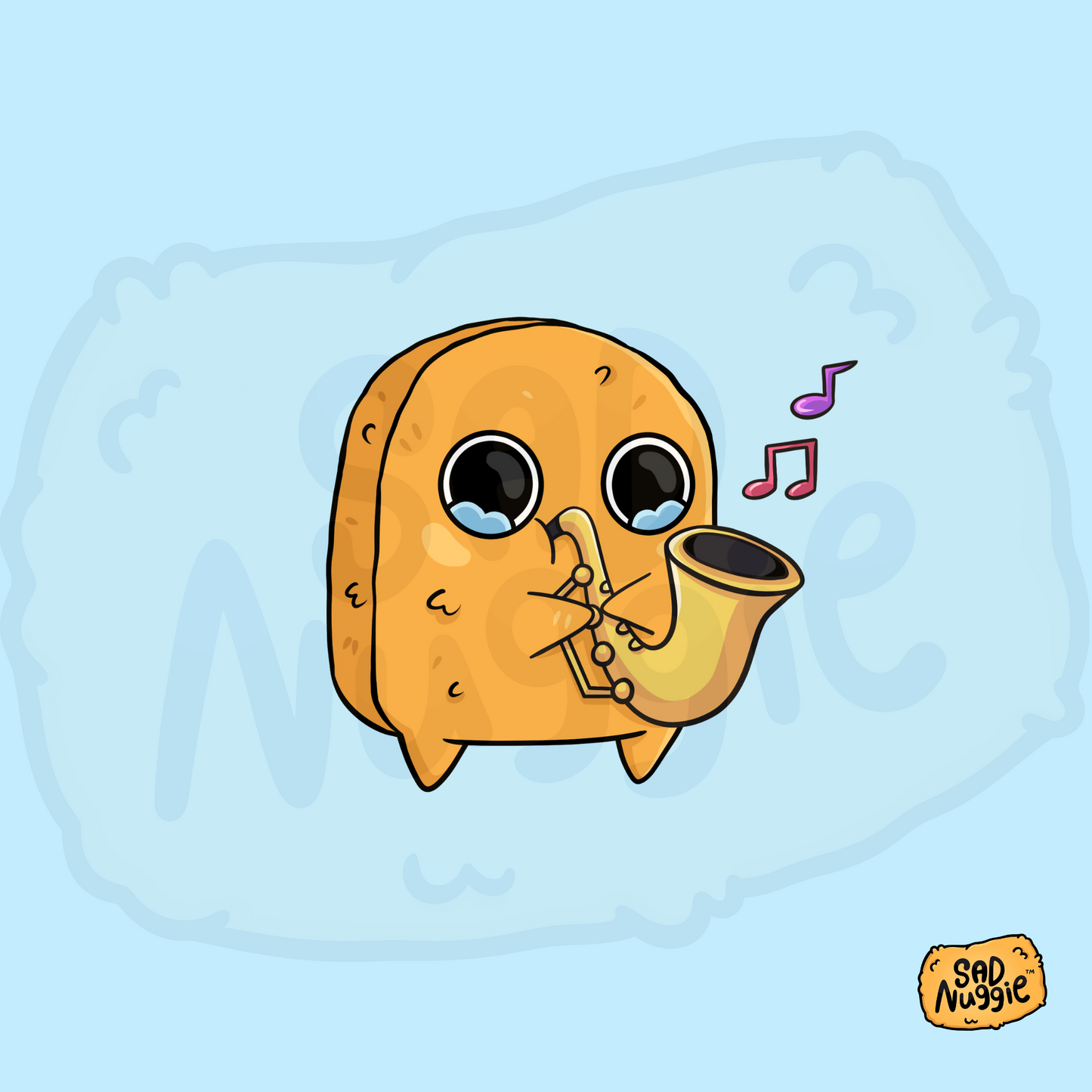 Sad Nuggie Saxophone Sticker