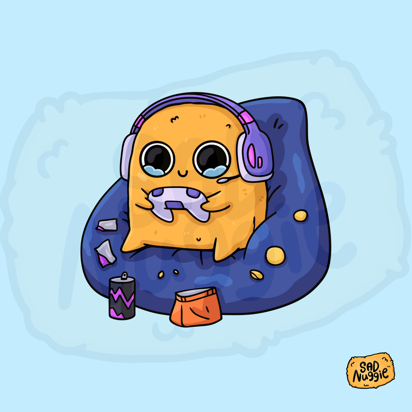 Sad Nuggie Gamer Sticker