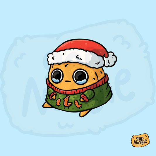 Sad Nuggie Ugly Sweater Sticker