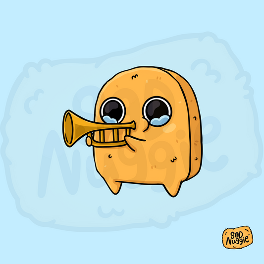 Sad Nuggie Trumpet Sticker