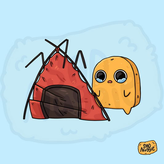 Sad Nuggie Tent Sticker