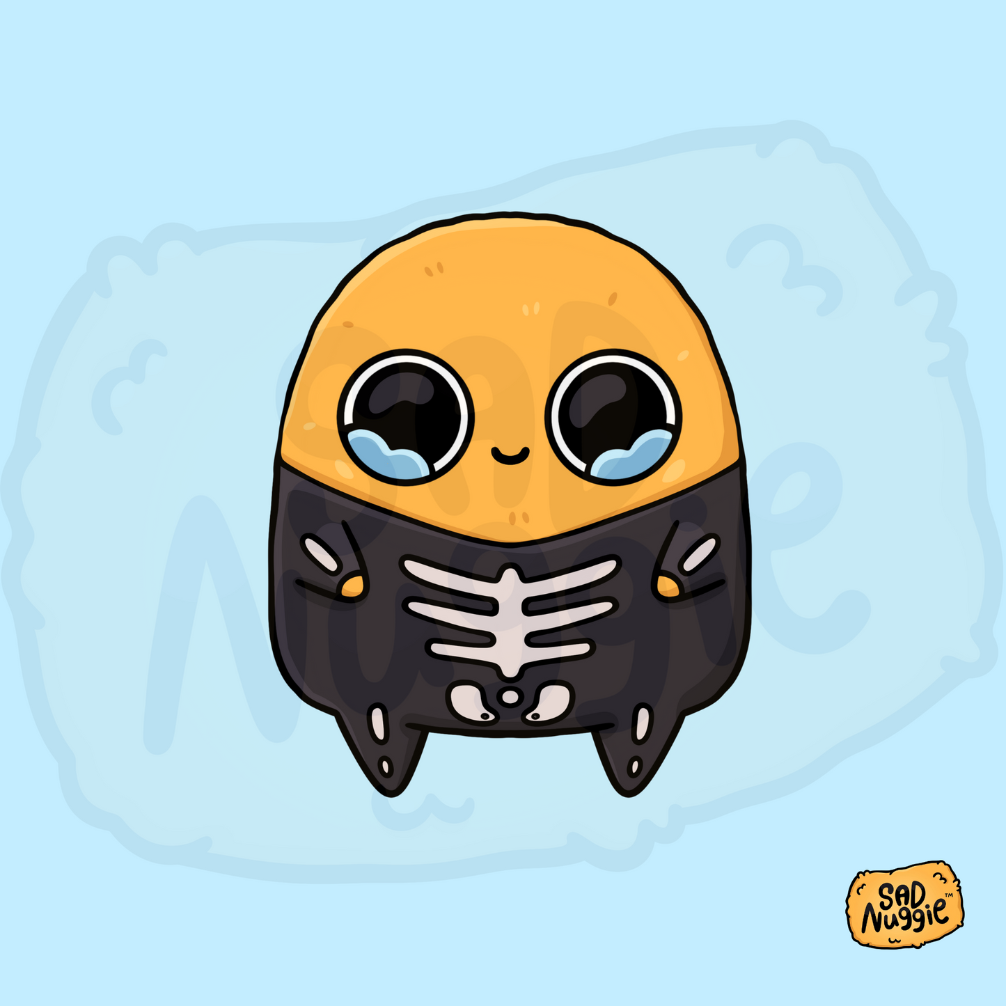 Sad Nuggie Skeleton Sticker