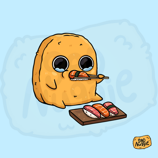 Sad Nuggie Sushi Sticker