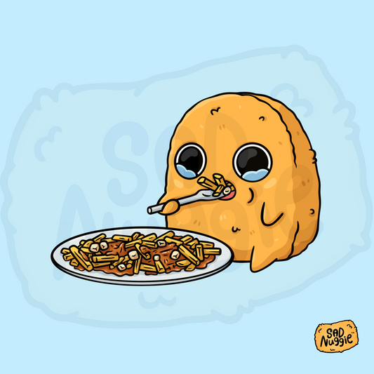 Sad Nuggie Poutine Sticker