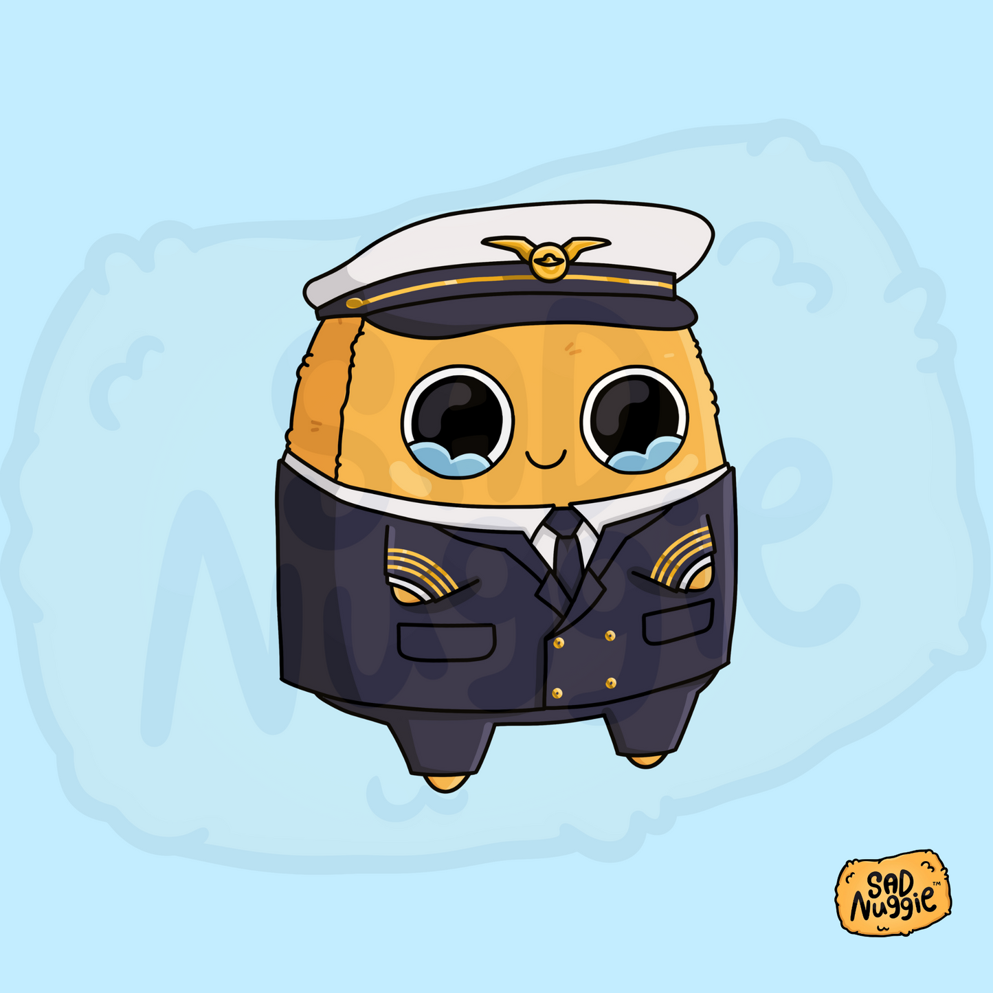 Sad Nuggie Pilot Sticker