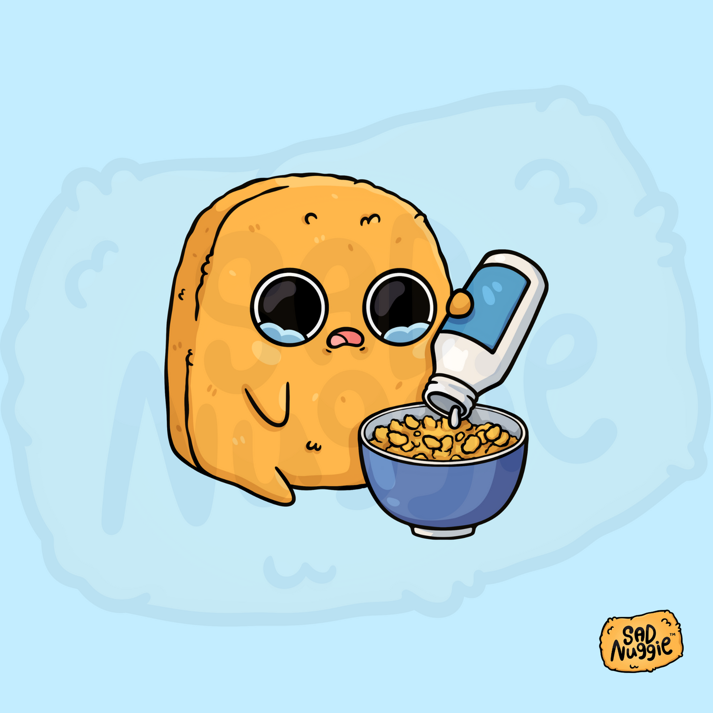 Sad Nuggie Cereal Sticker