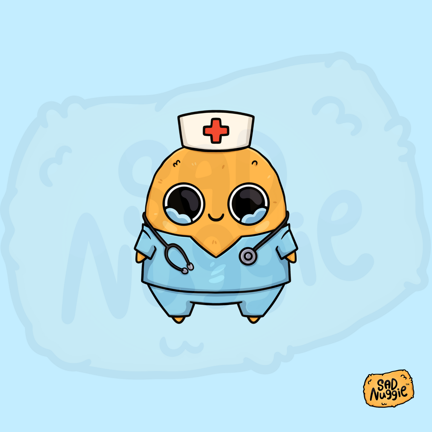 Sad Nuggie Nurse Sticker