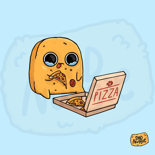 Sad Nuggie Pizza Sticker