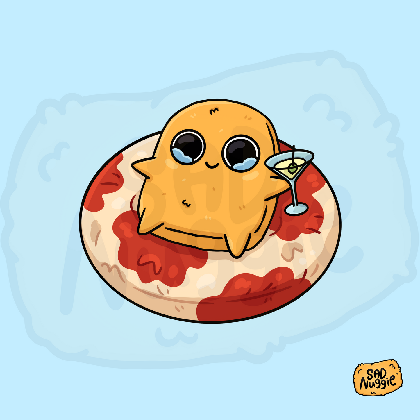 Sad Nuggie Pool Floaty Sticker