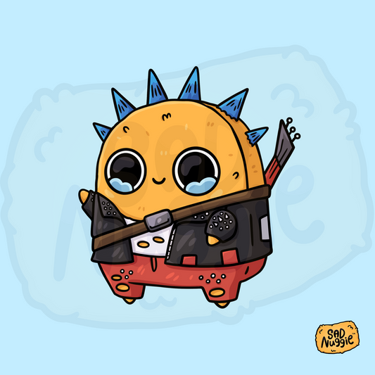 Punk Rocker Sad Nuggie Sticker