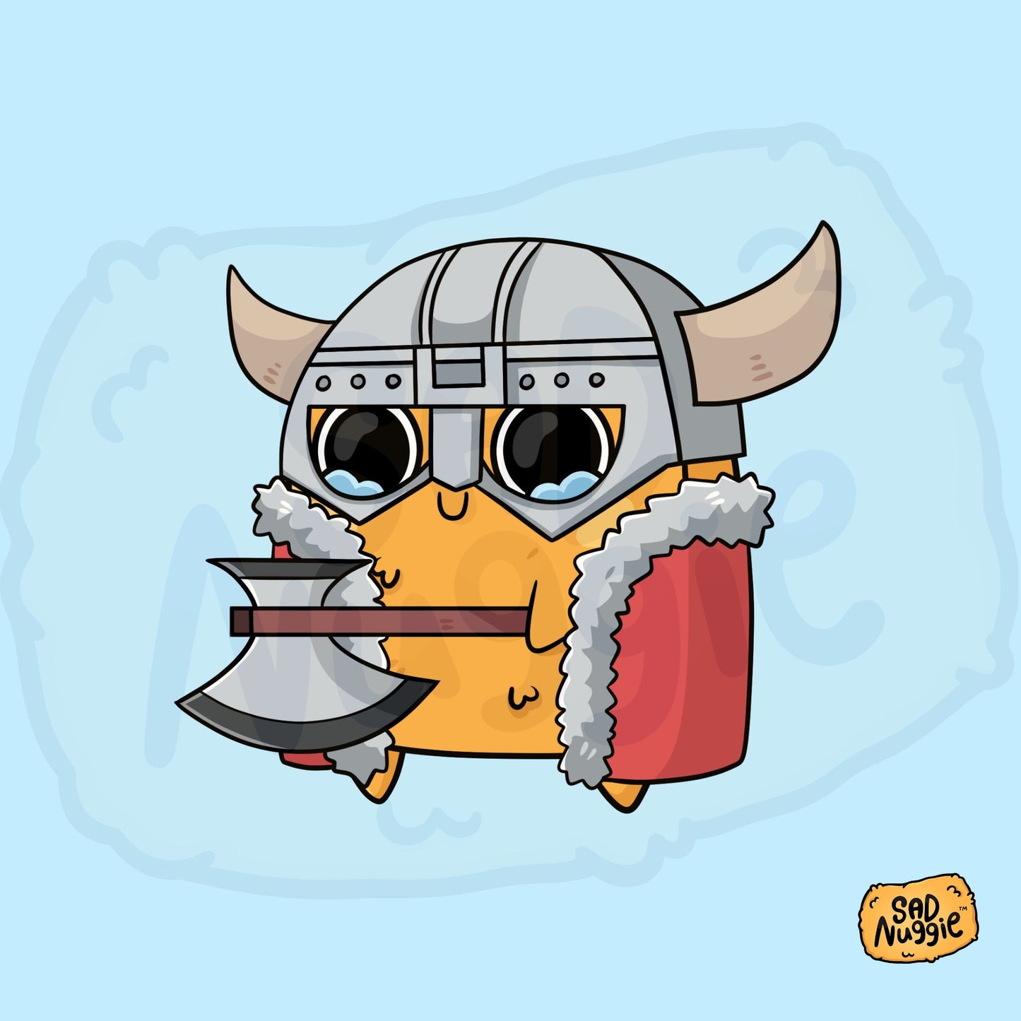 Sad Nuggie Viking Sticker