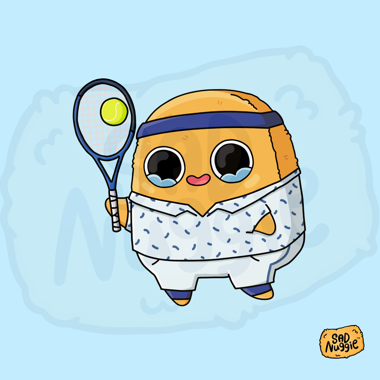 Sad Nuggie Tennis Sticker