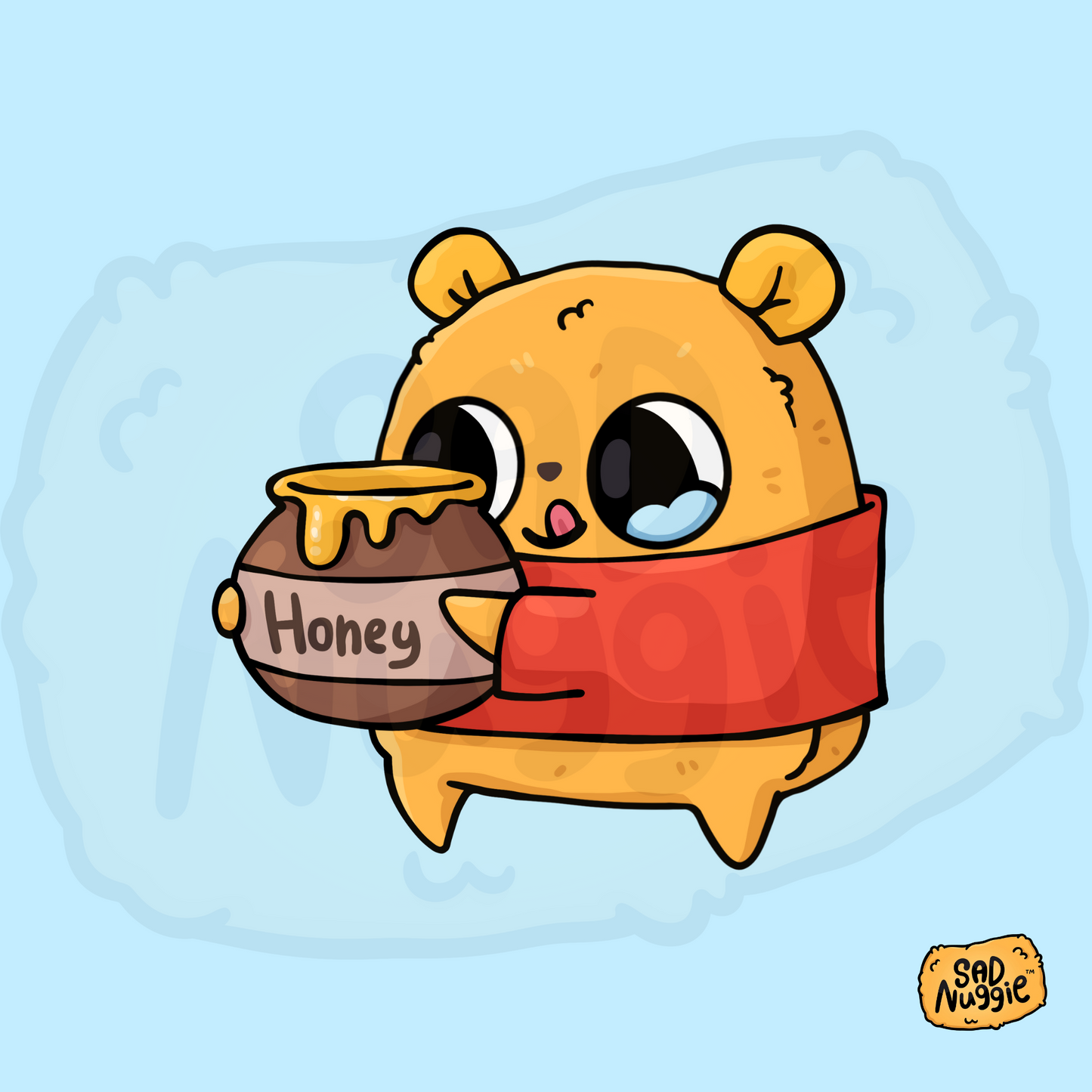 Sad Nuggie Pooh Bear Sticker