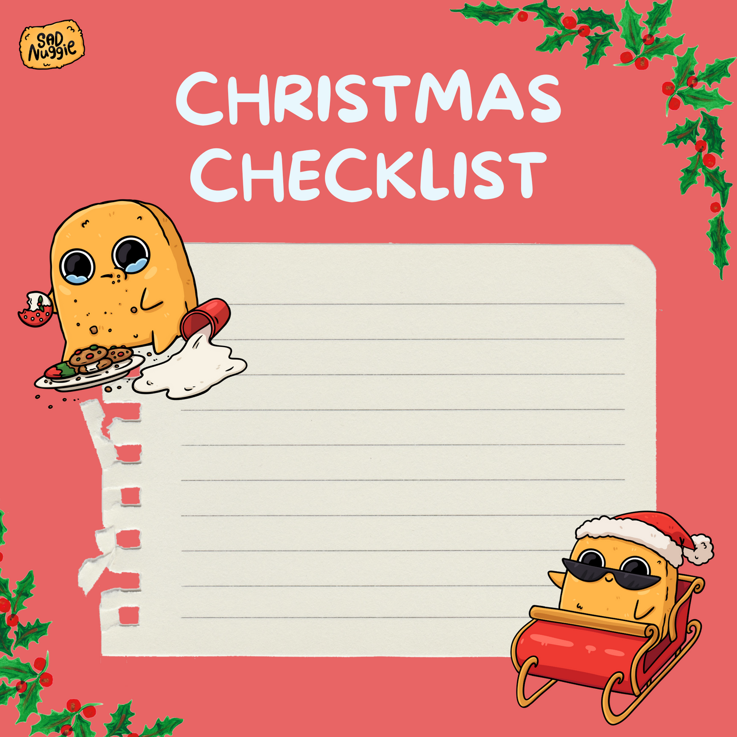Sad Nuggie Christmas Checklist (Free Download)