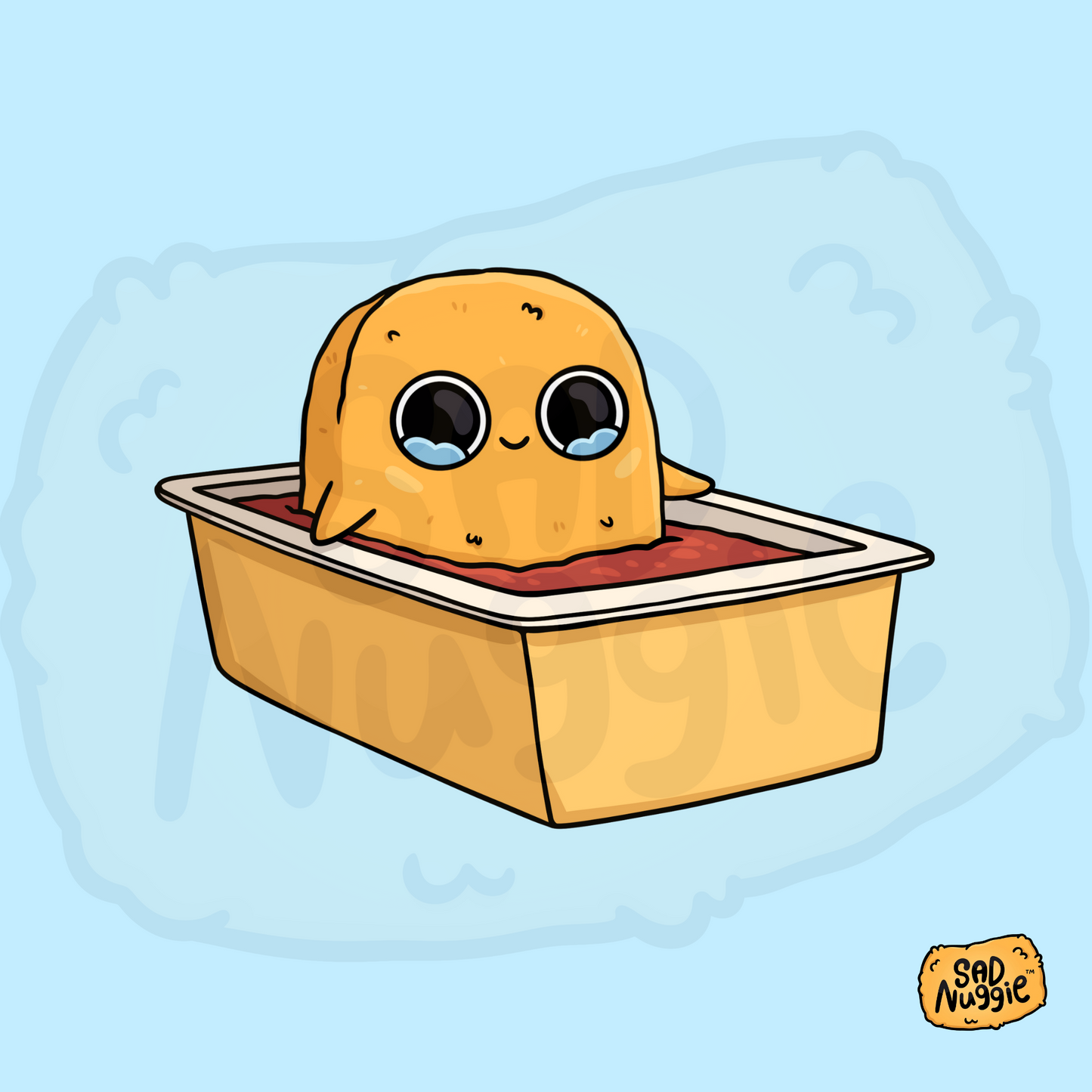 Sad Nuggie Sauce Bath Sticker